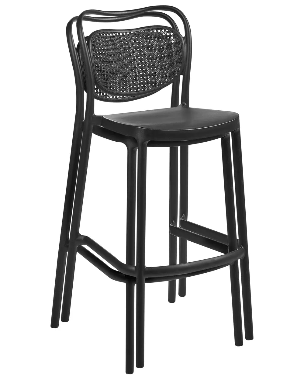 Set of 2 Garden Bar Chairs Black Retro Style Mistral