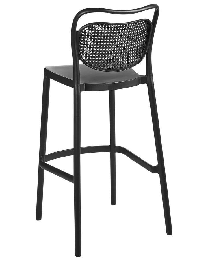 Set of 2 Garden Bar Chairs Black Retro Style Mistral