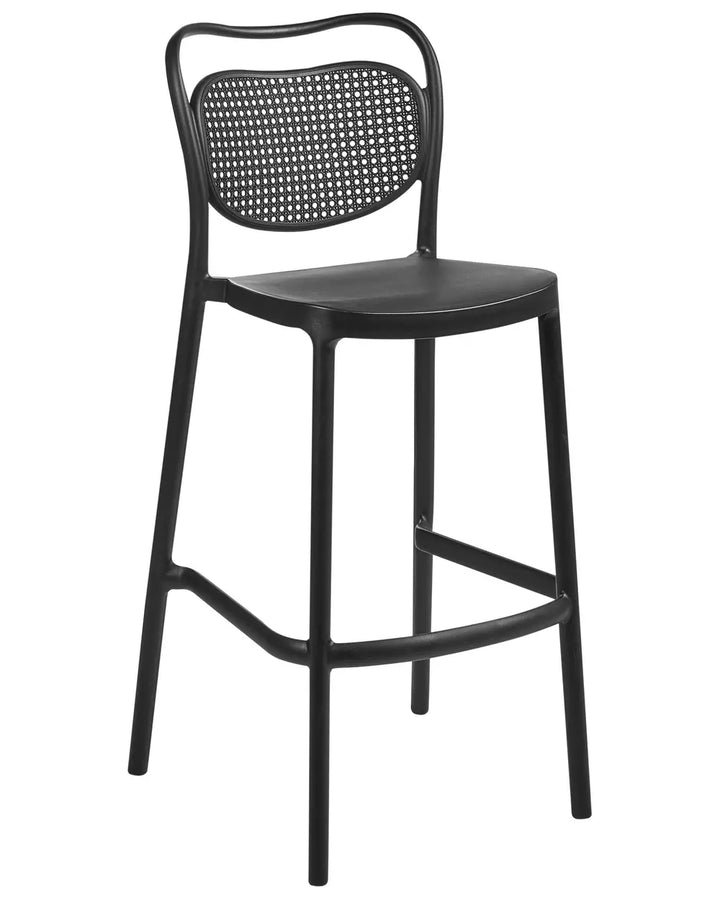 Set of 2 Garden Bar Chairs Black Retro Style Mistral