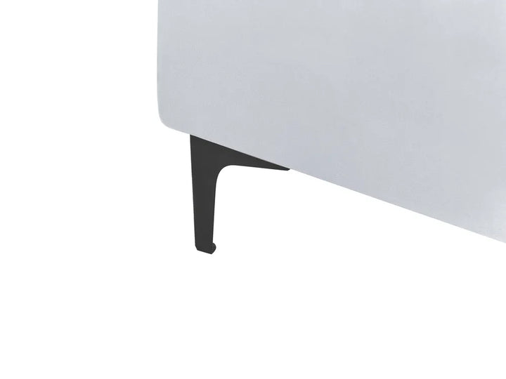 Modular Corner Sofa Bed 4 Seater Velvet Light Grey with Ottoman Right Hand Denby