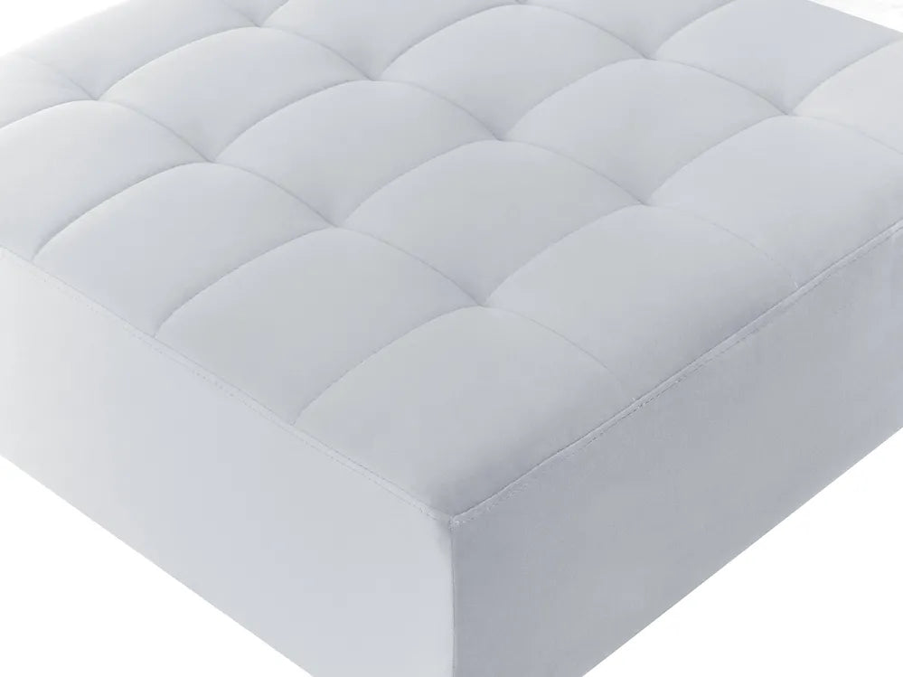 Modular Corner Sofa Bed 4 Seater Velvet Light Grey with Ottoman Right Hand Denby