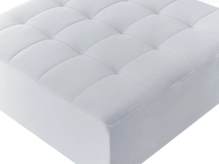 Modular Corner Sofa Bed 4 Seater Velvet Light Grey with Ottoman Right Hand Denby