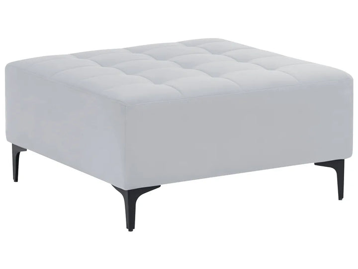 Modular Corner Sofa Bed 4 Seater Velvet Light Grey with Ottoman Right Hand Denby