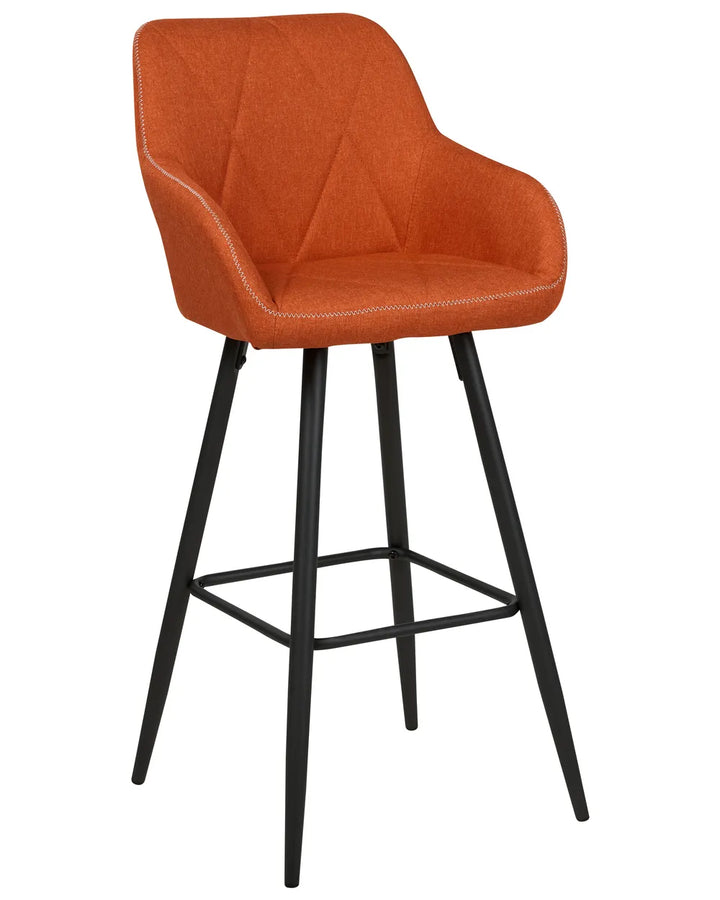 Set of 2 Bar Chairs Orange Non-Slip Leg Protectors Jarnio