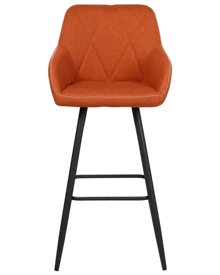 Set of 2 Bar Chairs Orange Non-Slip Leg Protectors Jarnio