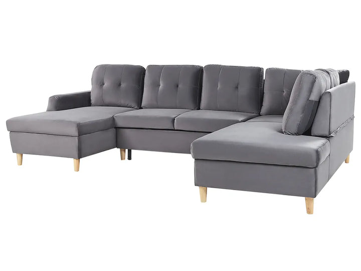 Sofa Bed 4 Seater Velvet Grey Xavo