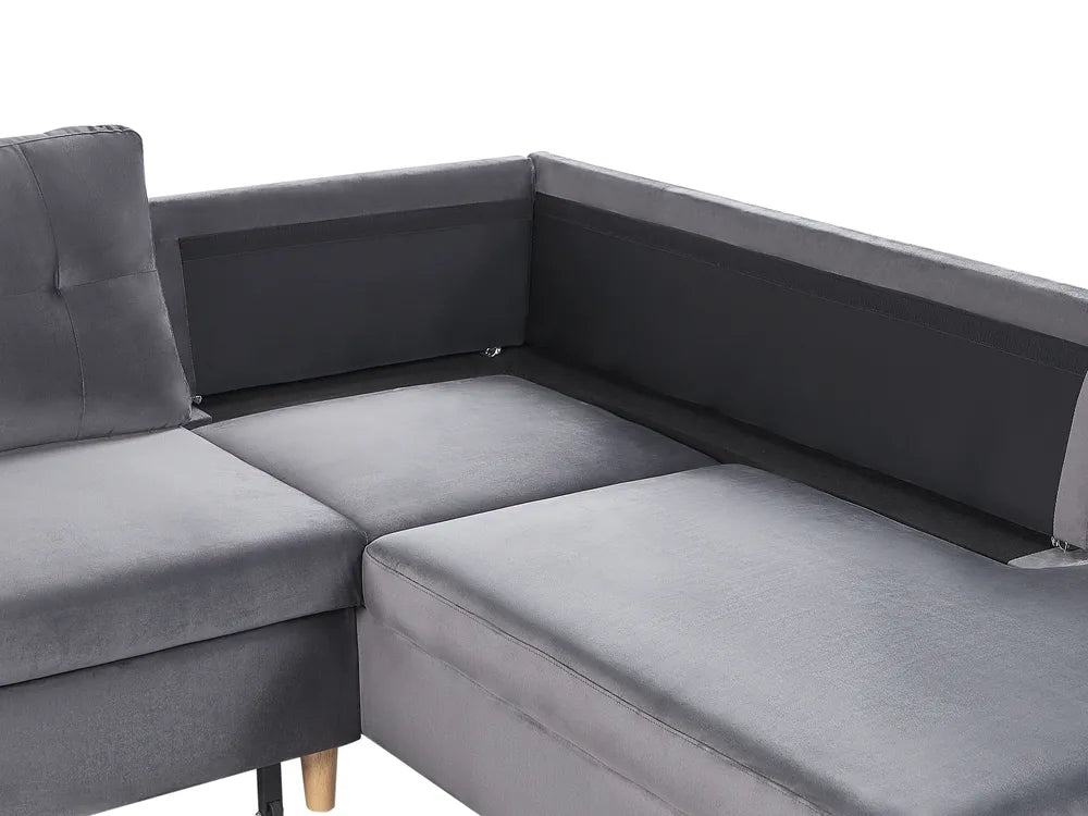 Sofa Bed 4 Seater Velvet Grey Xavo
