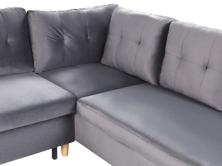 Sofa Bed 4 Seater Velvet Grey Xavo