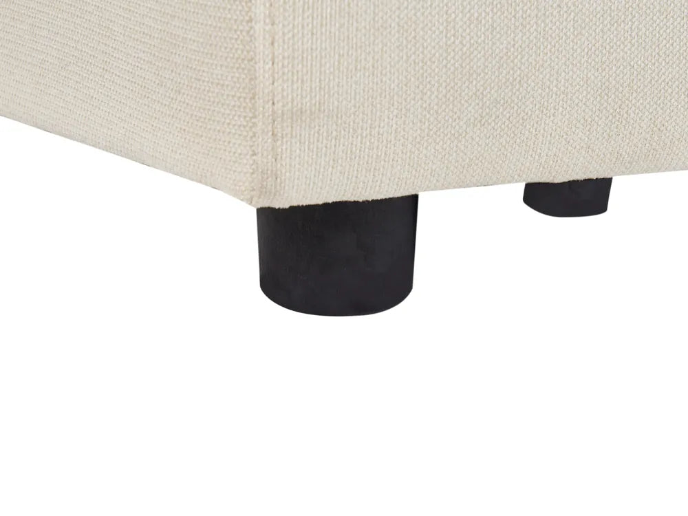 Corner Sofa 4 Seater Fabric Light Beige Right Hand Nora