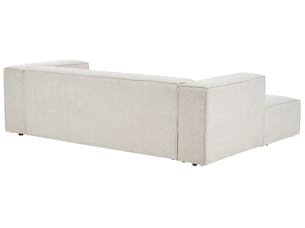 Corner Sofa 2 Seater Fabric Light Beige Right Hand Chambord