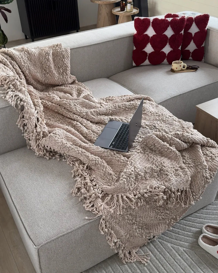 Corner Sofa 2 Seater Fabric Light Beige Right Hand Chambord