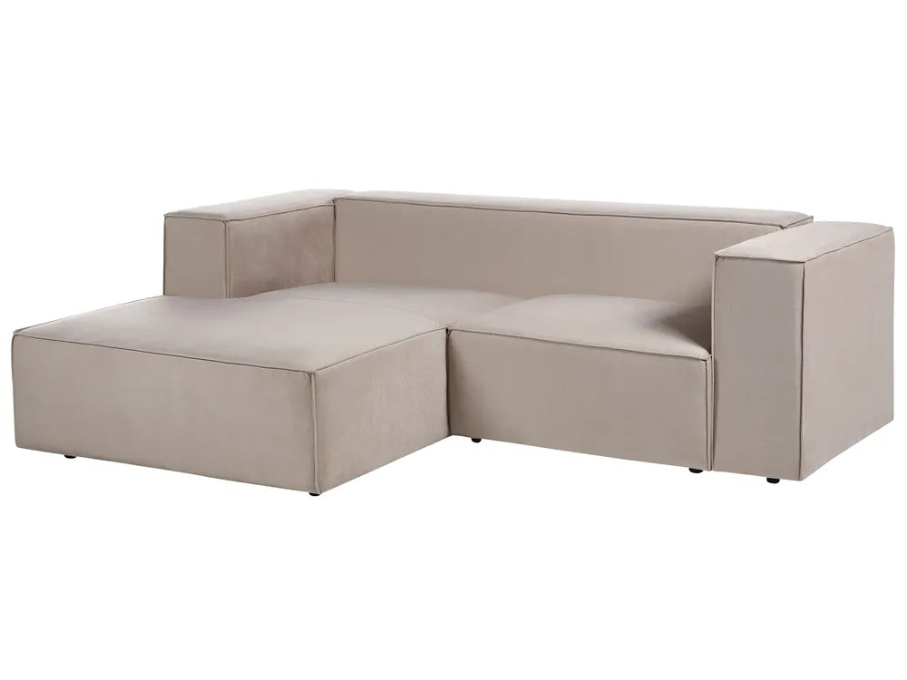 Corner Sofa 2 Seater Velvet Taupe Right Hand Chambord