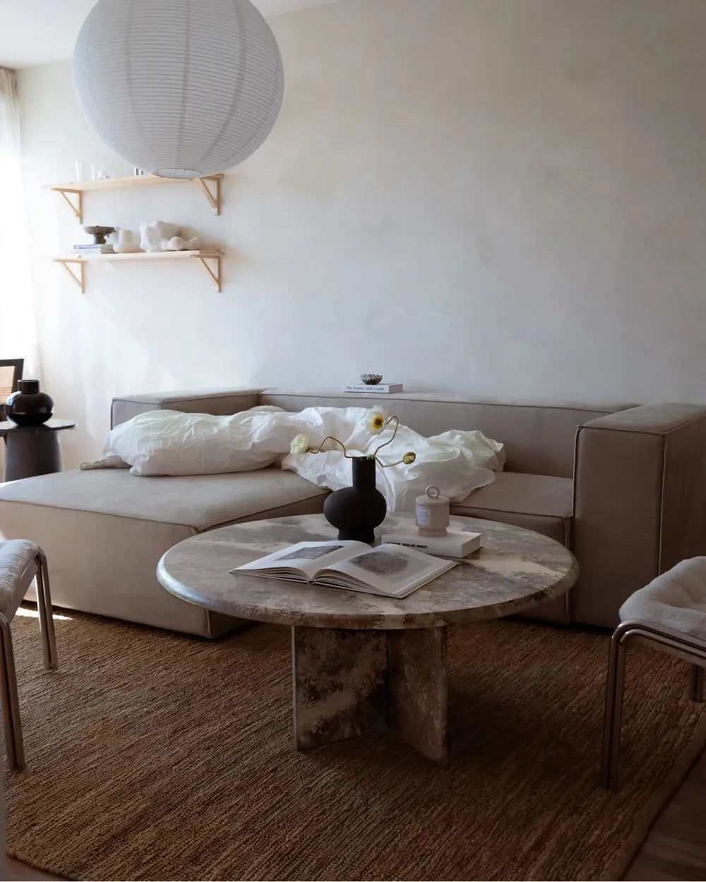 Corner Sofa 2 Seater Velvet Taupe Right Hand Chambord