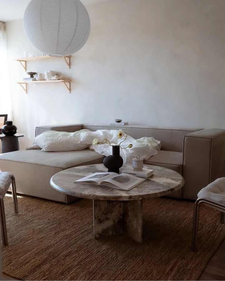 Corner Sofa 2 Seater Velvet Taupe Right Hand Chambord