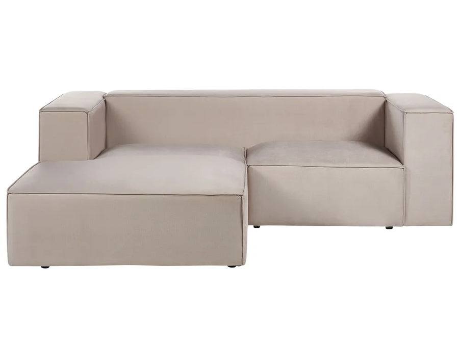 Corner Sofa 2 Seater Velvet Taupe Right Hand Chambord