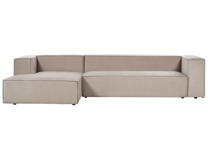 Corner Sofa 3 Seater Velvet Taupe Right Hand Chambord