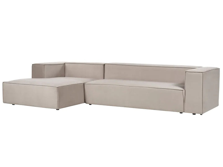 Corner Sofa 3 Seater Velvet Taupe Right Hand Chambord