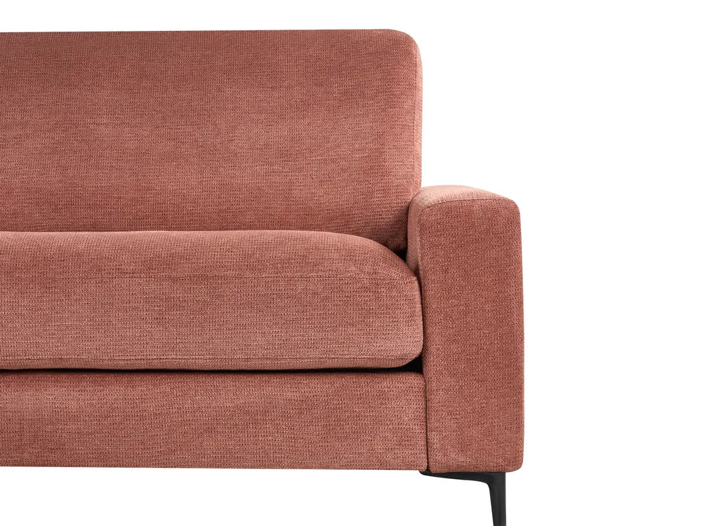 Corner Sofa 3 Seater Fabric Red Right Hand Emilio