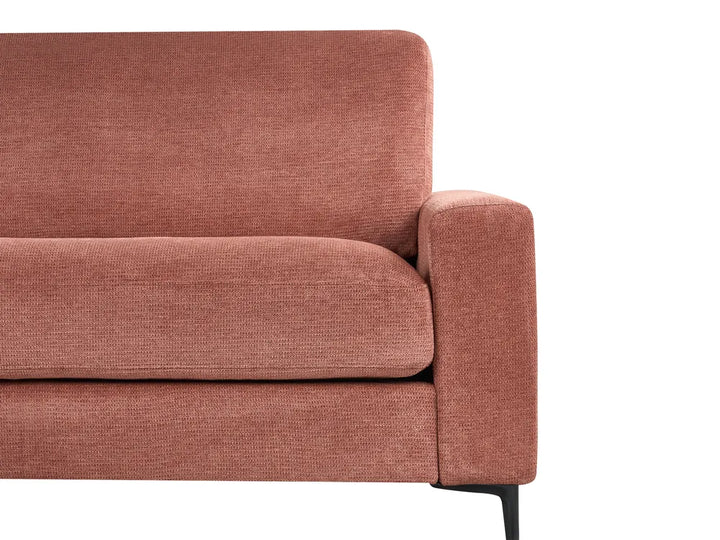 Corner Sofa 3 Seater Fabric Red Right Hand Emilio