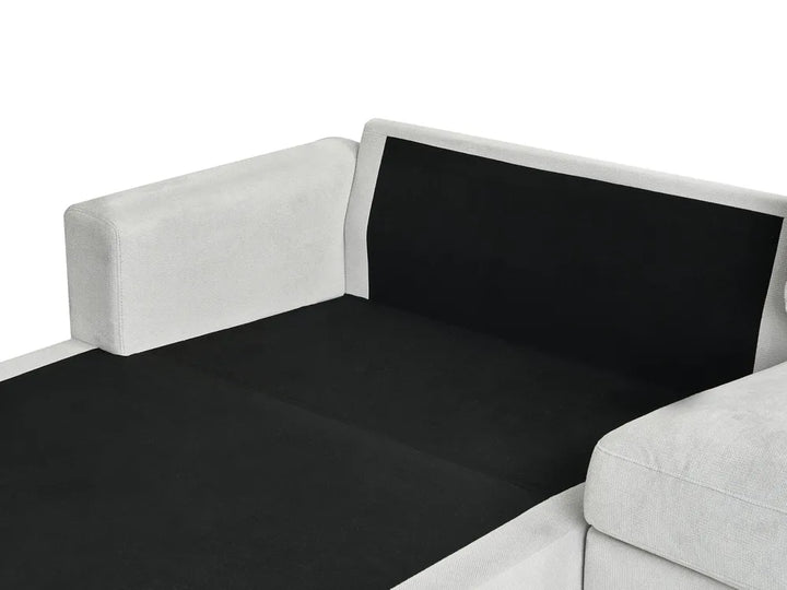 Corner Sofa 3 Seater Chenille Light Grey Right Hand Emilio