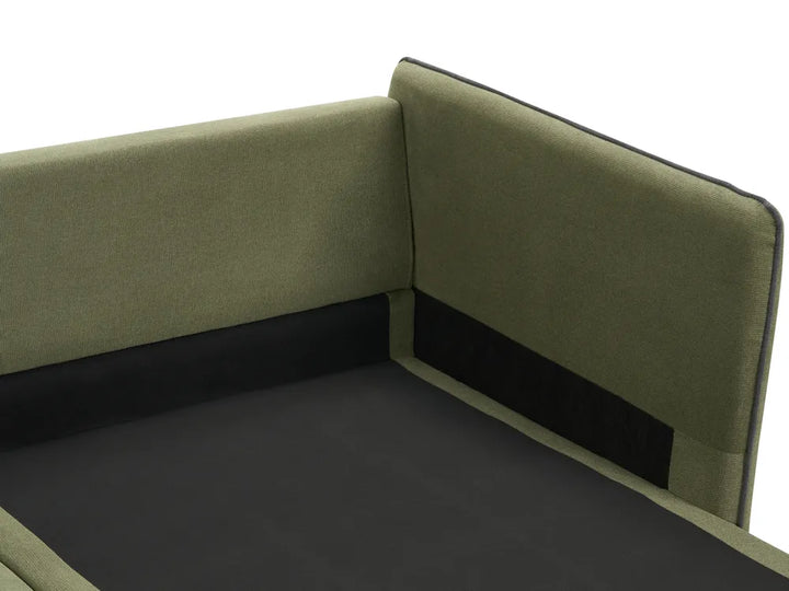 Corner Sofa 3 Seater Fabric Green Left Hand Bodhild