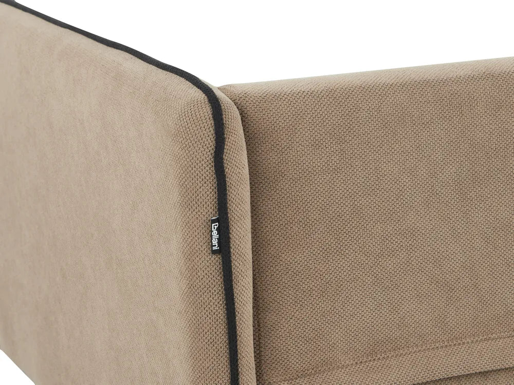 Corner Sofa 3 Seater Fabric Light Brown Left Hand Bodhild