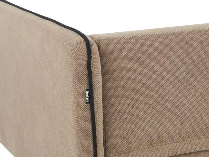 Corner Sofa 3 Seater Fabric Light Brown Left Hand Bodhild