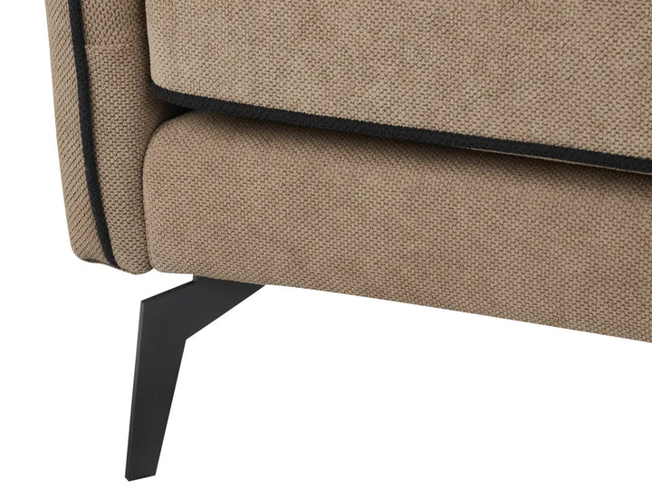 Corner Sofa 3 Seater Fabric Light Brown Left Hand Bodhild