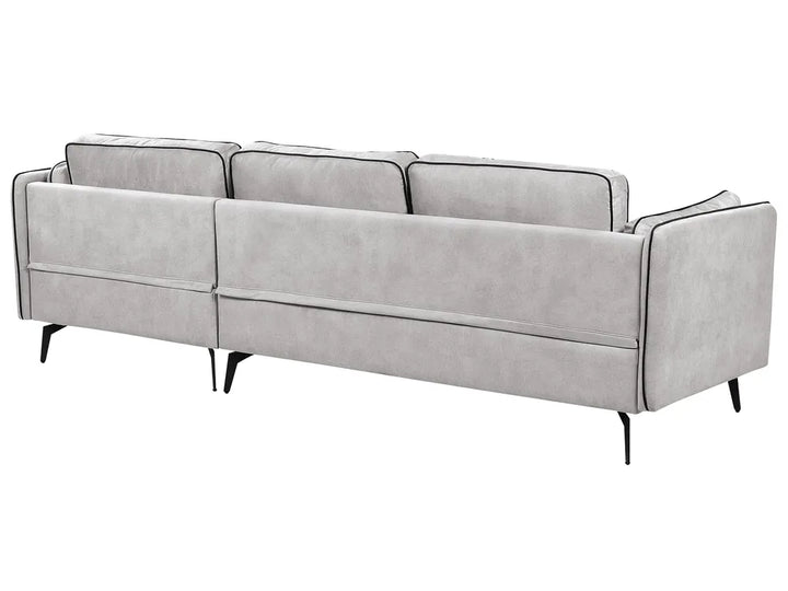 Corner Sofa 3 Seater Velvet Light Grey Left Hand Bodhild