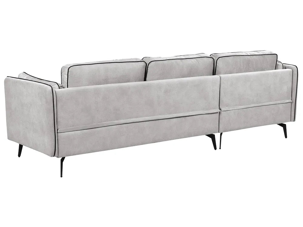 Corner Sofa 3 Seater Velvet Light Grey Right Hand Bodhild