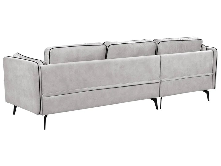 Corner Sofa 3 Seater Velvet Light Grey Right Hand Bodhild