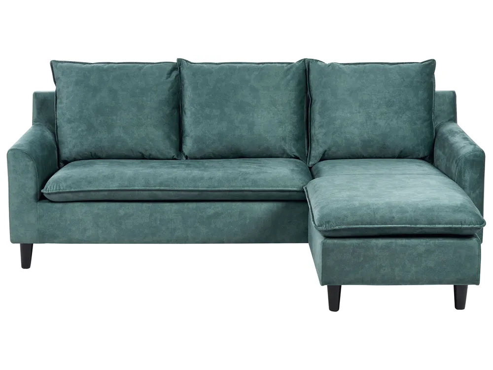 Corner Sofa 3 Seater Velvet Teal Left Hand Idou