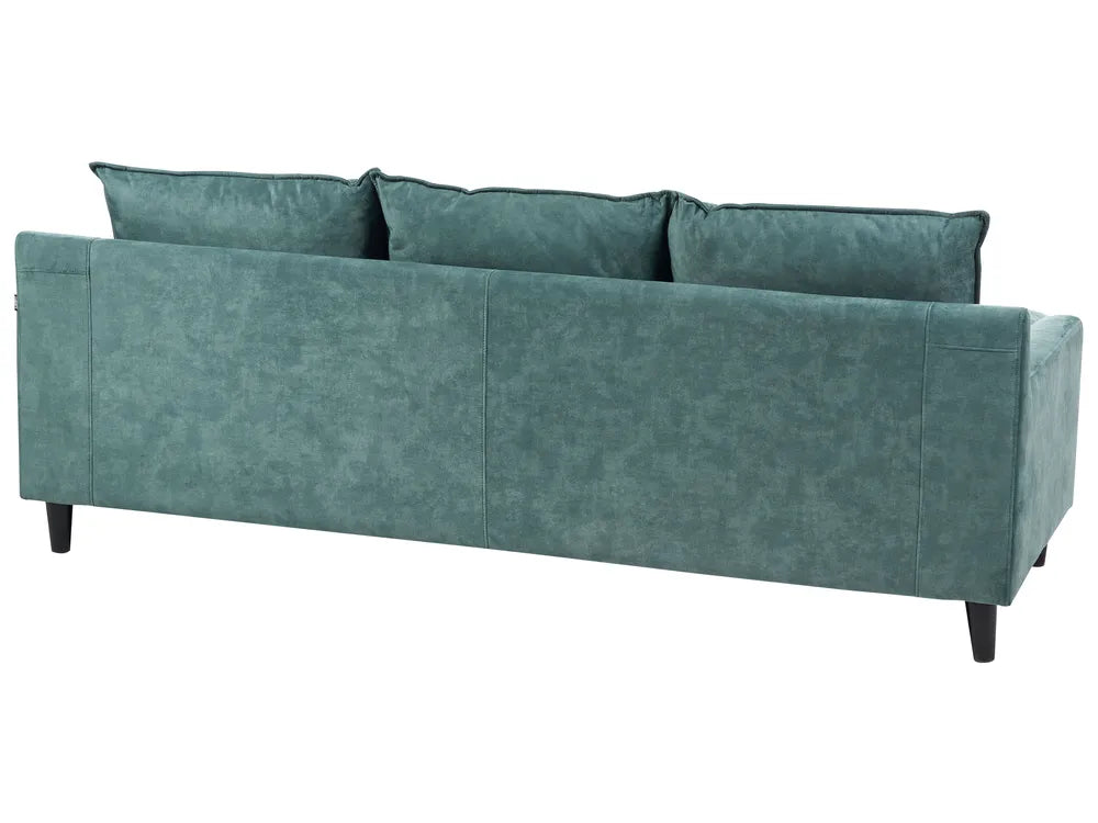Corner Sofa 3 Seater Velvet Teal Left Hand Idou