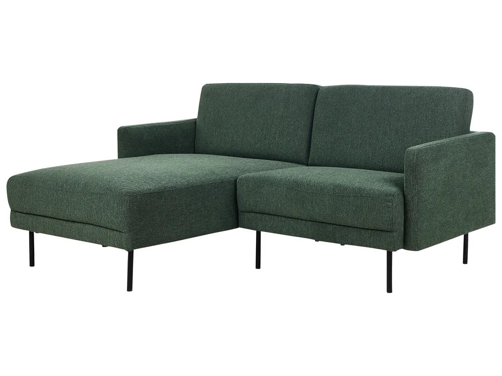 Corner Sofa 2 Seater Fabric Dark Green Right Hand Shayle