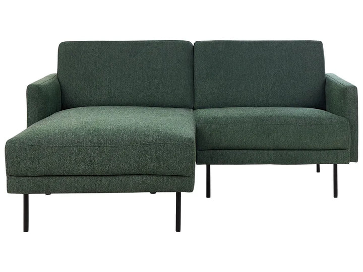 Corner Sofa 2 Seater Fabric Dark Green Right Hand Shayle