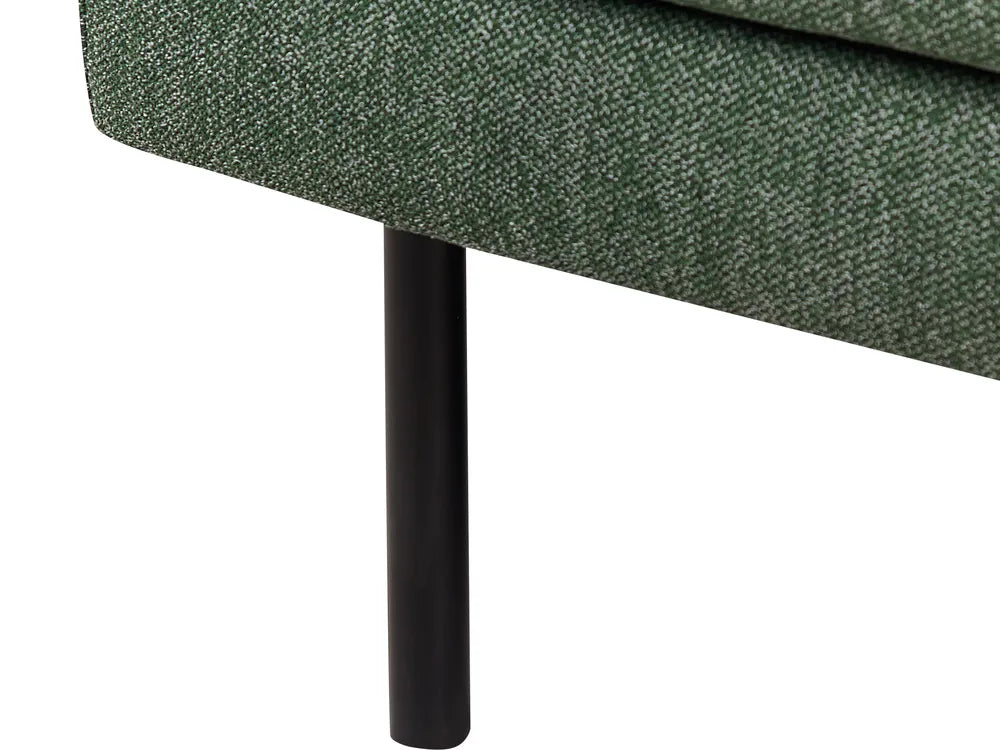 Corner Sofa 2 Seater Fabric Dark Green Right Hand Shayle