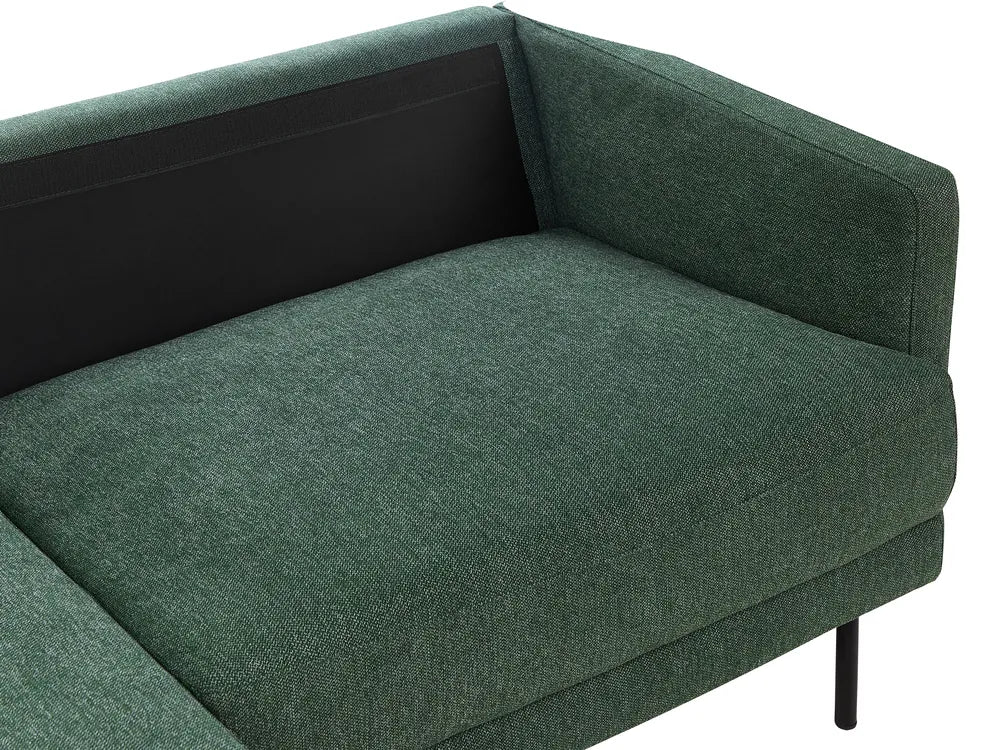 Corner Sofa 2 Seater Fabric Dark Green Right Hand Shayle