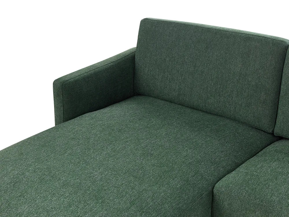Corner Sofa 2 Seater Fabric Dark Green Right Hand Shayle