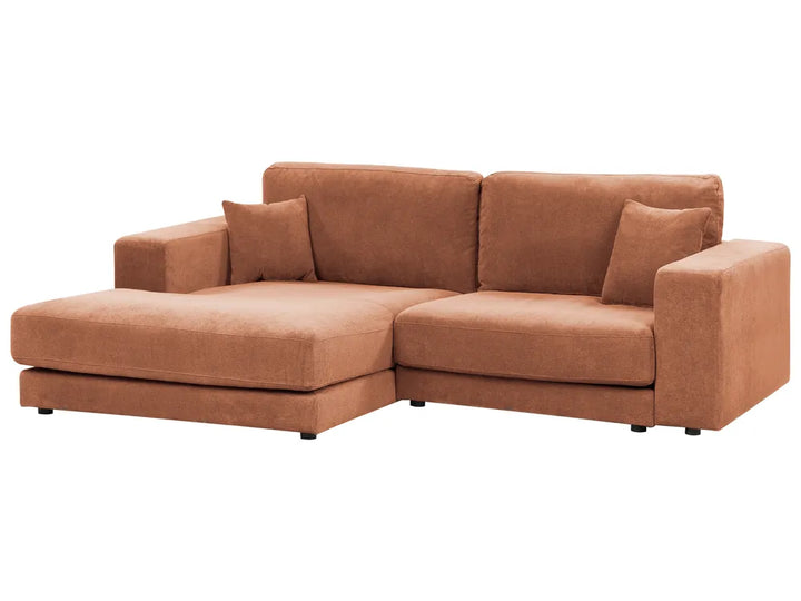 Corner Sofa 3 Seater Fabric Light Red Right Hand Vardie