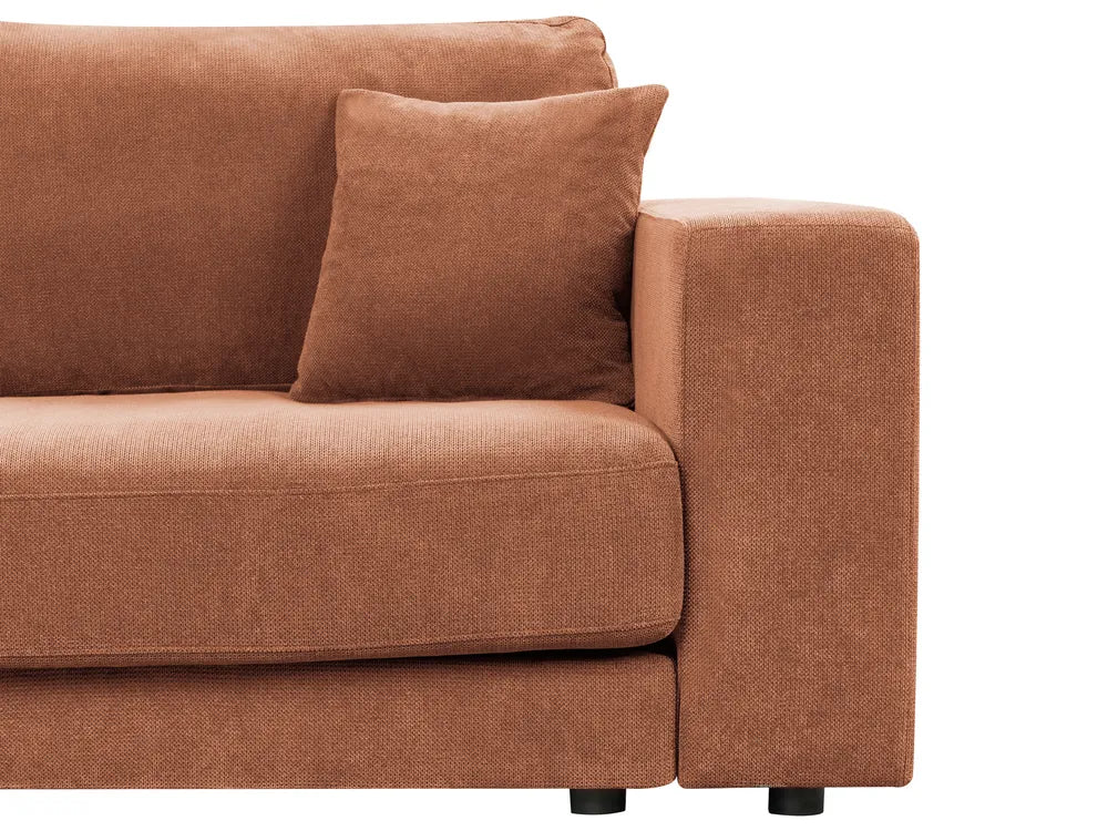 Corner Sofa 3 Seater Fabric Light Red Right Hand Vardie