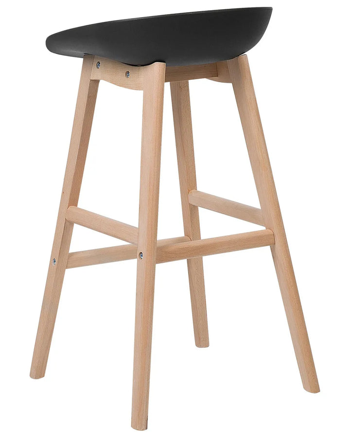 Set of 2 Bar Chairs Black High-Quality Materials Ivesta