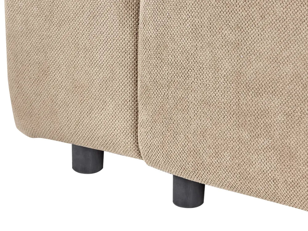 Corner Sofa Bed 3 Seater Fabric Brown with Storage Right Hand Rista