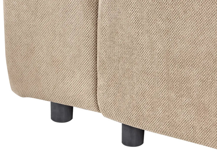 Corner Sofa Bed 3 Seater Fabric Brown with Storage Right Hand Rista