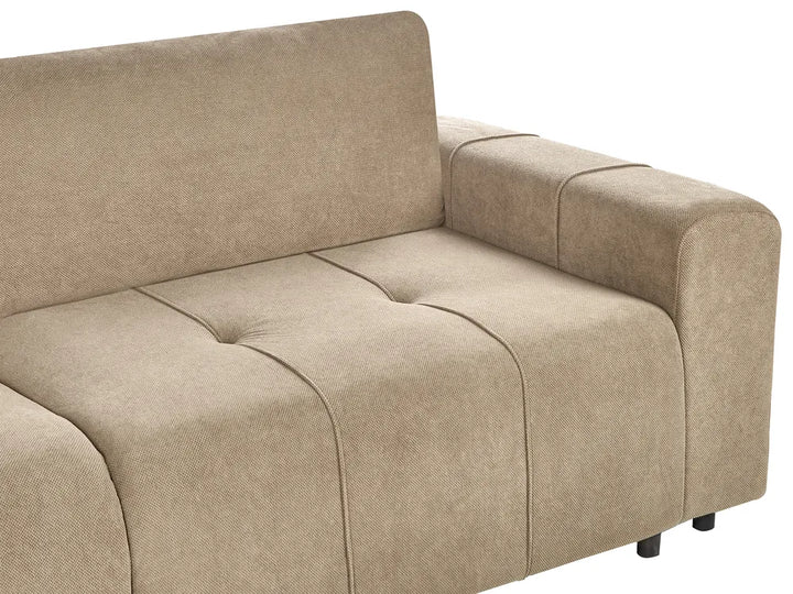 Corner Sofa Bed 3 Seater Fabric Brown with Storage Right Hand Rista