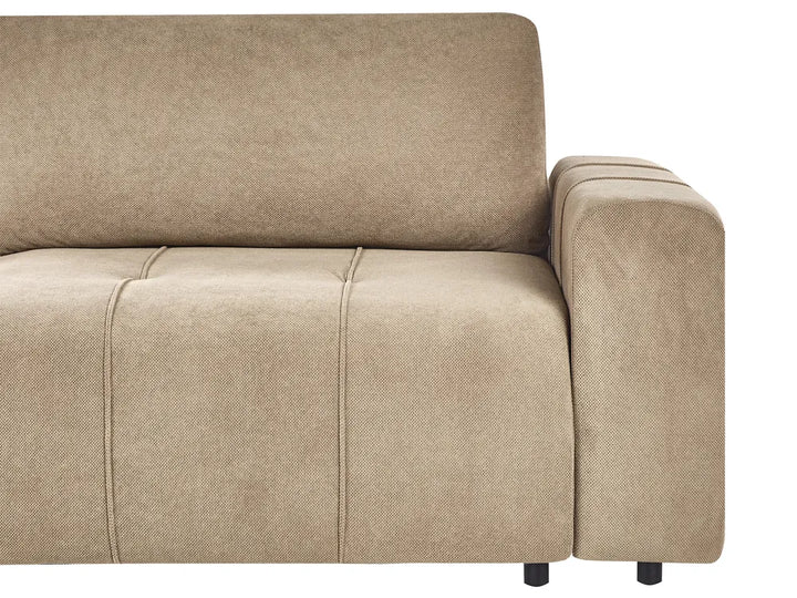 Corner Sofa Bed 3 Seater Fabric Brown with Storage Right Hand Rista