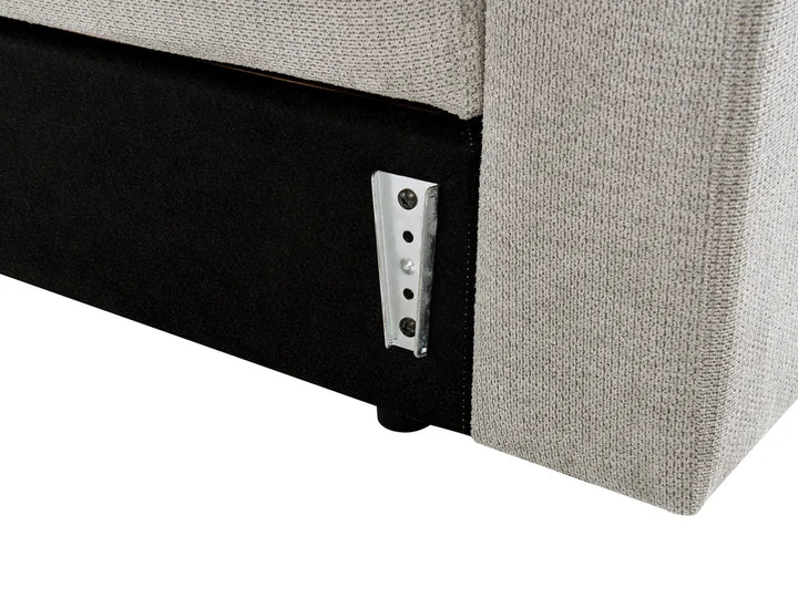 Corner Sofa Bed 3 Seater Fabric Light Grey with Storage Right Hand Rista