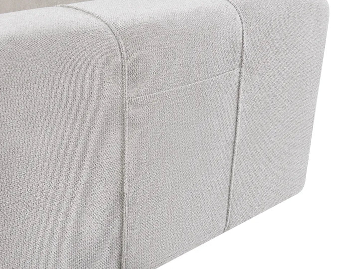 Corner Sofa Bed 3 Seater Fabric Light Grey with Storage Right Hand Rista
