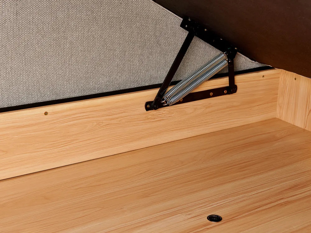 Corner Sofa Bed 3 Seater Fabric Light Grey with Storage Right Hand Rista