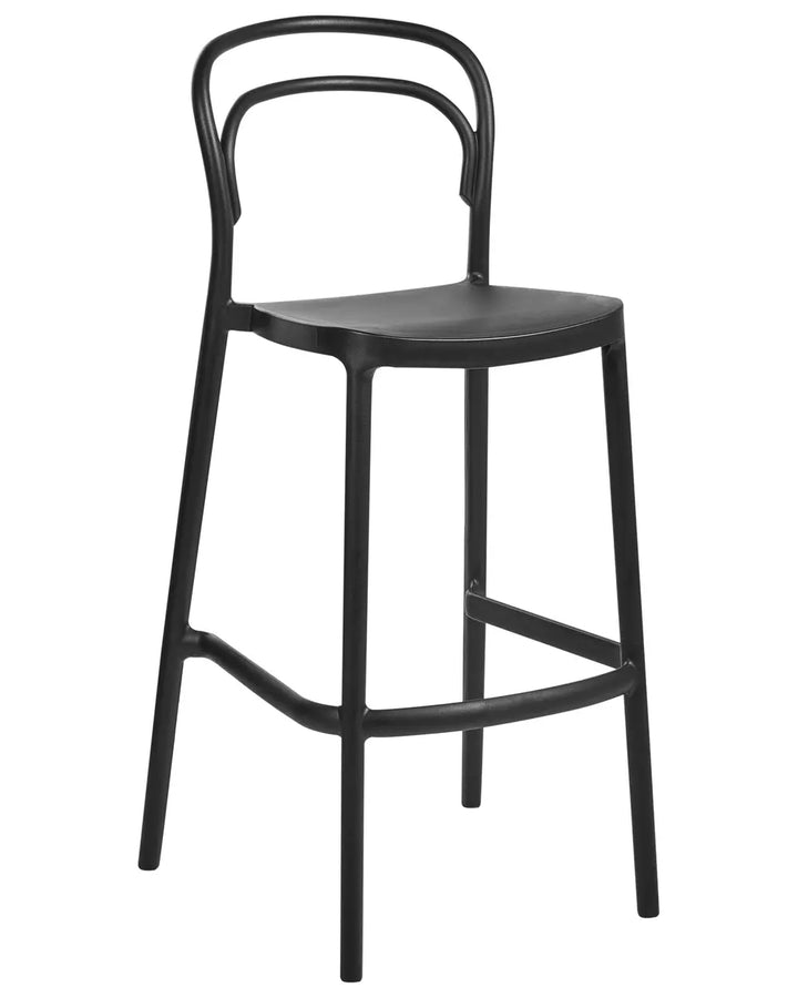 Set of 2 Garden Bar Chairs Black All-Weather Kalvio