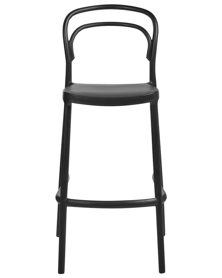 Set of 2 Garden Bar Chairs Black All-Weather Kalvio